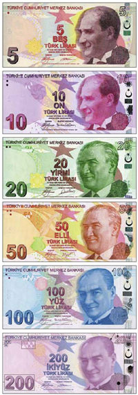 1 января 2009 г. в Турции в обращании появятся лиры новой серии