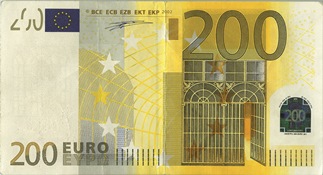 Dangerous type of a 200-euro counterfeit banknote of the ECB