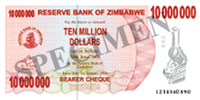 Гигантская инфляция в Зимбабве подстегивает увеличение номиналов банкнот