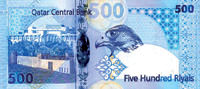 КАТАР: на модифицированных банкнотах номиналами в 100 и 500 риалов 2007 г. использован новый защитный элемент OPTIKS