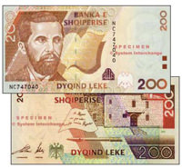 Купюры номиналами в 100 и 200 албанских лек заменят монетами